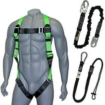 AFP Universal Full-Body Safety Harness Fall with Dorsal D-Ring & Mating Buckle Legs - Green 1, Pack