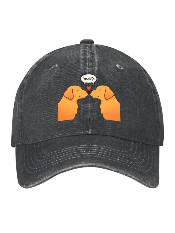 Boop Dogs Baseball Cap,Adjustable Denim Hat for Women Men Teachers Mom,Black
