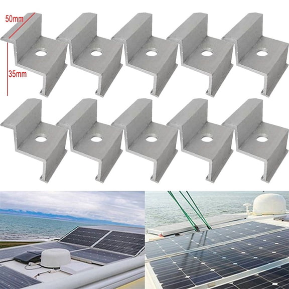 AFQH 10pcs PV Solar Panel Mount End Clamp Aluminum Alloy For 30/40mm Frame For PV Photovoltaic Solar End Clamps Solar Power Parts