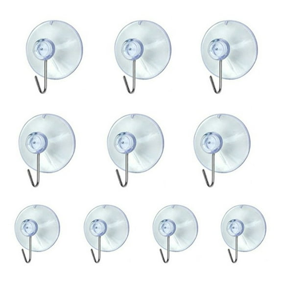 AFQH 12 Pack Suction Cup Hooks Clear PVC Suction Cups with Hooks Removable Small Suction Cups 1.18 inch for Kitchen Bathroom Shower Wall Window Glass Door