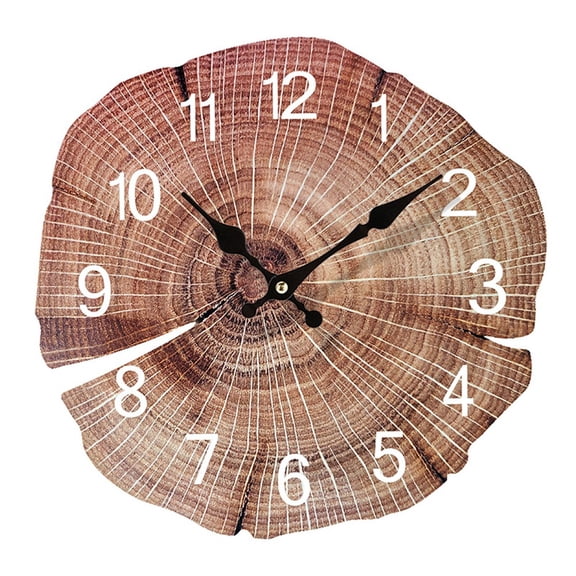 AFQH 12inch wooden annual for ring wall clock wood grain silent creative decorative clock