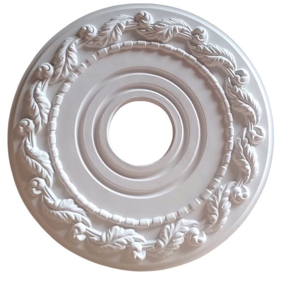 AFQH 16 inch round pattern pu lamp plate retro ceiling decoration lamp plate