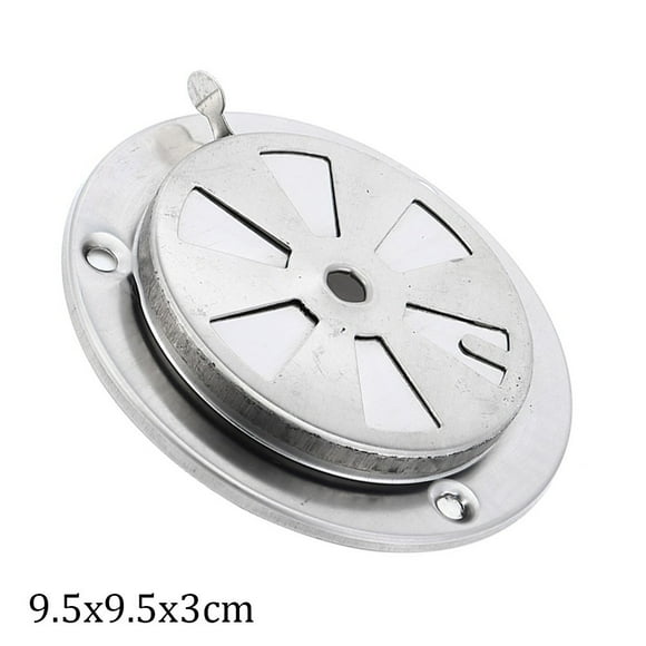 AFQH 1pc BBQ Grill Exhaust Vent Stainless Steel Stove Air Vent Damper Oven Air Regulating Valve Exhaust Round Cover 9.5x9.5x3cm