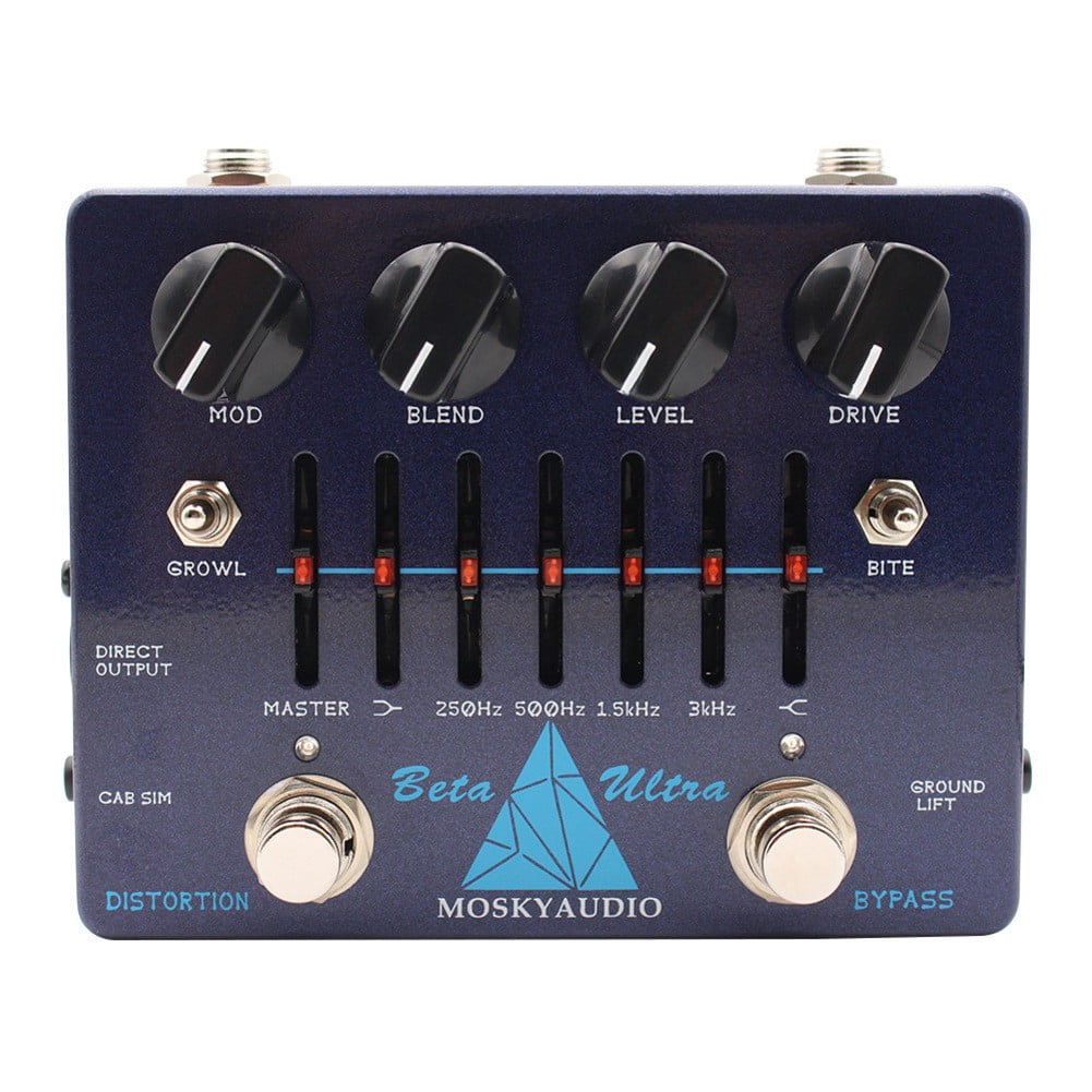 AFQH 1pc Guitar Distortion Preamp Metal Ultra Bass Effector VersatileWith 6-Band EQ & Headphone Output Electric Guitar Accessories