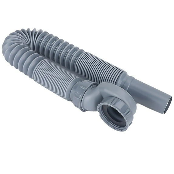 AFQH 1pc Low Profile Trap Flexible Bathtub Shower Drain Pipe Gray ABS Flat Tub