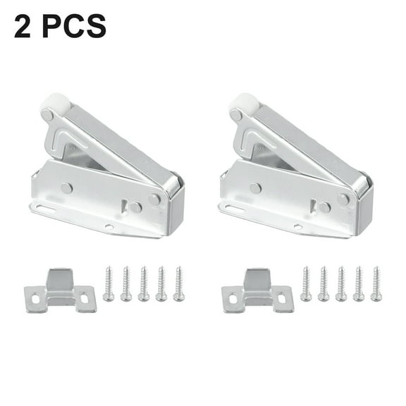 AFQH 2 Pcs Loft Door Spring Catch Hatch Push Latch Auto Spring Cold-rolled Steel Touch Latch Push Latch Attic Cupboard Locks Hardware