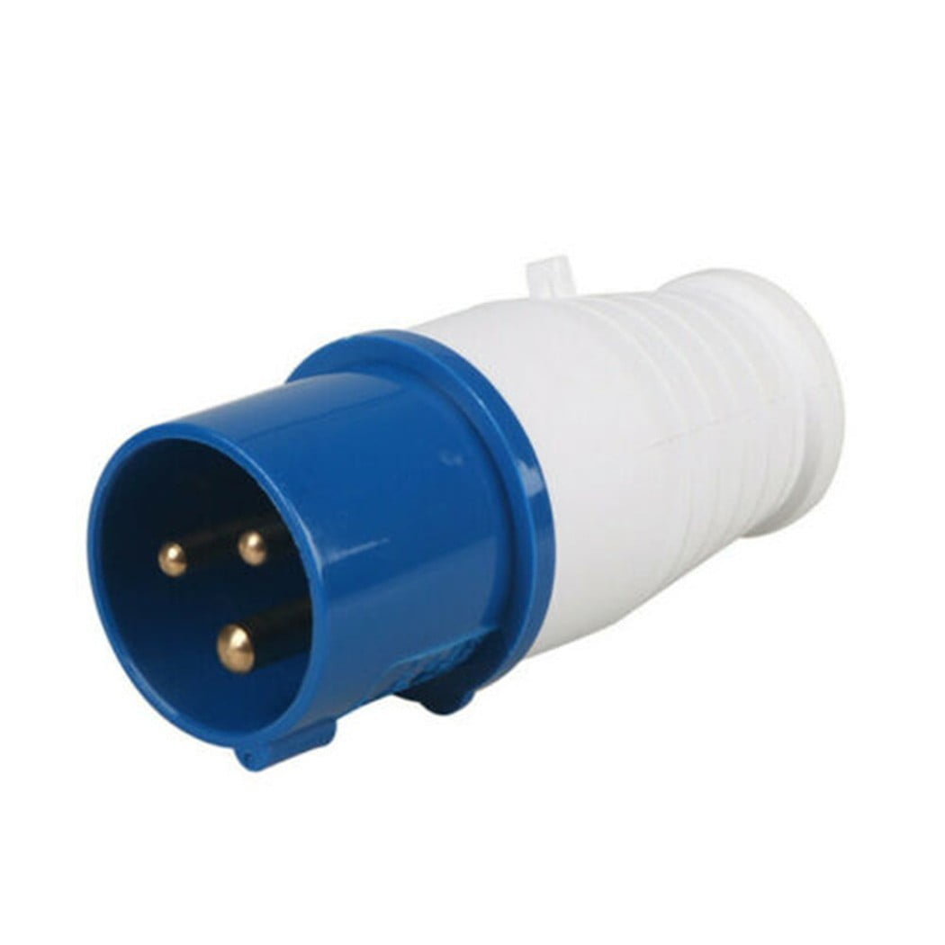 AFQH 240V 16A 3 PIN BLUE SITE INDUSTRIAL PLUGS & SOCKETS MALE/FEMALE ...