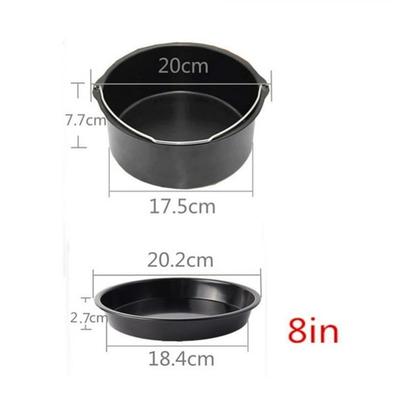 AFQH 2Pcs Air Fryer Basket Accessories Set Cake Baking Tray Non-stick Pizza Pan