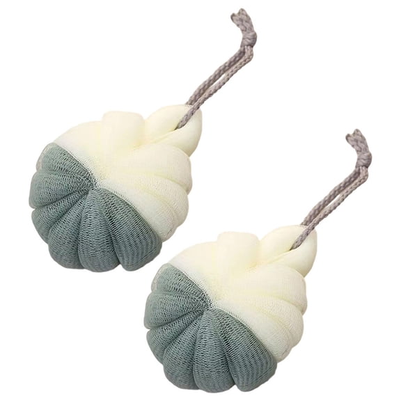 AFQH 2Pcs Bath Bubble Ball Exfoliating Scrubber Soft Shower Mesh Foaming Sponge Body
