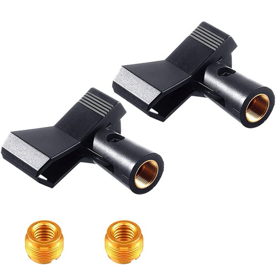 AFQH 2Pcs for Mic Clips Stands Holder 5/8" Male to 3/8" Female Screw Adapter Adjustable