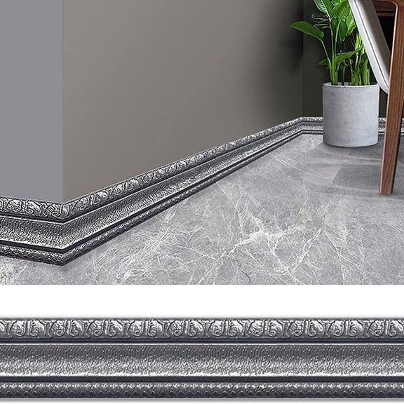 AFQH 3D Wall Edging Self Adhesive, Pattern Molding Peel and Stick Wallpaper Border, Flexible Wall Base Moulding Trim Mirror Border Wall Lines for Home DIY Decoration Treatment