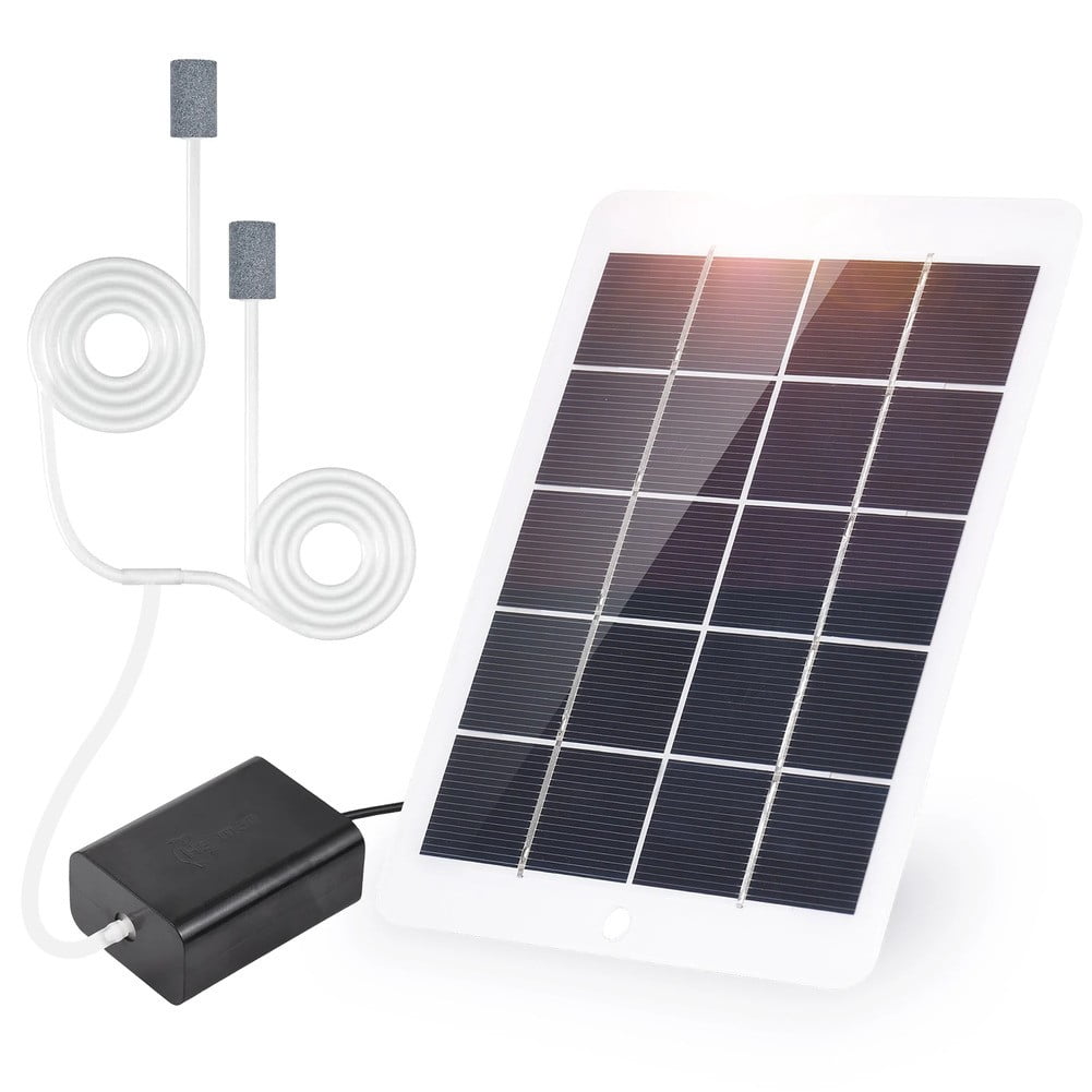 AFQH 3W 5V Solar Panels Solar Oxygen Pump Kit For Aquarium Fish Tank Oxygenator Home Improvement Tool Accessory In Stock