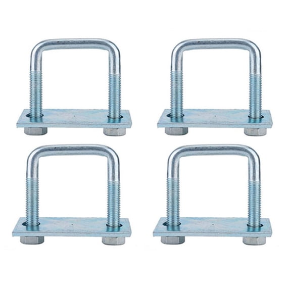 AFQH 4 Pcs Leaf Spring Clamp Kit, Fits Up To 2.5 Inch Wide Leaf Springs, Silver