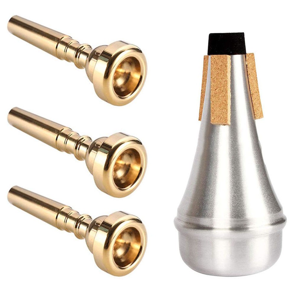 AFQH 4PCS Trumpet Tool Mouthpiece 3C5C7C Size Trumpet Mute Silencer