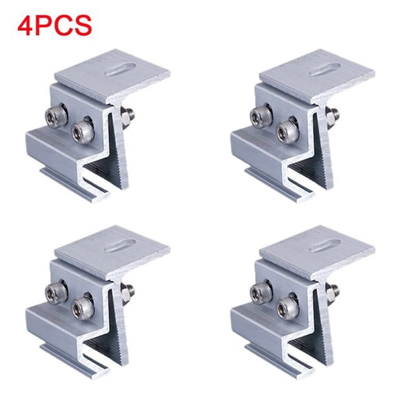 AFQH 4pcs Solar Panel Clamp For RVs Houses Boats Roof Mounting Bracket Fixing Clips Aluminum Alloy Without Rough Edges Burrs Clamps