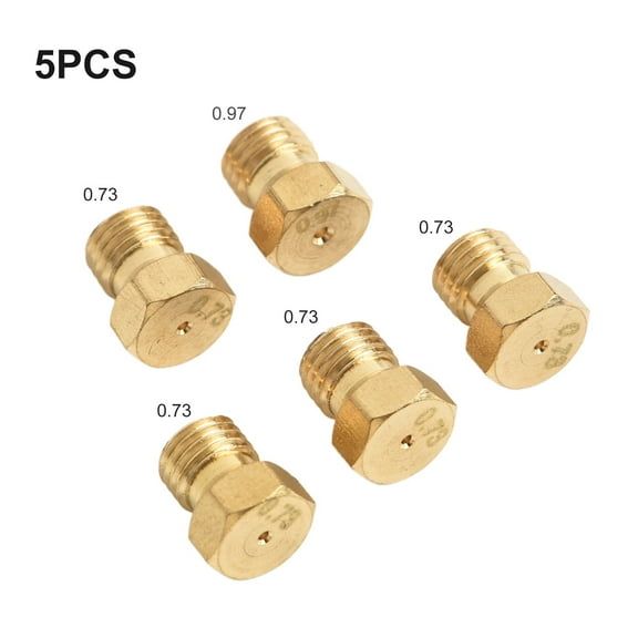 AFQH 5PCS Gas Injectors Burner Gas Conversion Kit Utilizes Natural Gas Nozzle Sizes 0.73, 0.97 Standard M6 X 0.75 Thread
