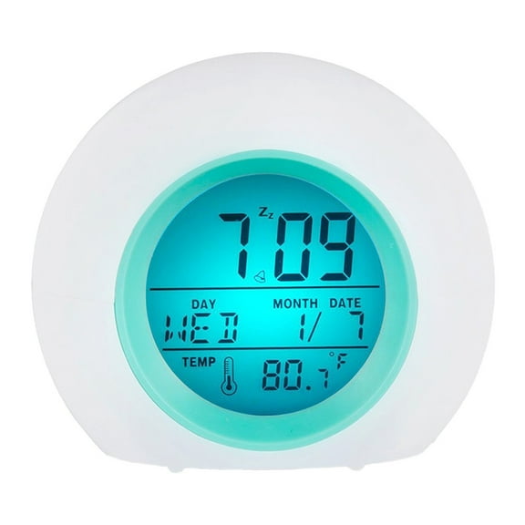 AFQH 7 Colors Night Light Kids Digital Alarm Clock for Boys and Girls in Bedroom