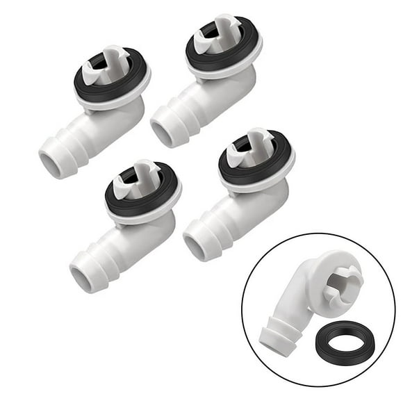 AFQH Air Conditioner Drain Connector 4pcs 3/5 Inch Air Conditioner Drain Hose Fitting Air Conditioner Drain Outlet Connector Elbow