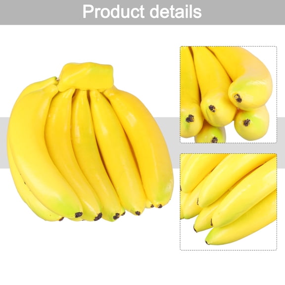 AFQH Artificial Fruits Simulation Fake Bananas Model Decorative Plastic Fake Fruits Realistic Display Photo Prop Home Decor 20x17CM