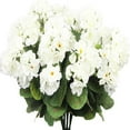 thumbnail image 1 of AFQH Artificial Geraniums for Outdoor 14 In Artificial Flowers 3 Bundles Silk Flowers, 1 of 10