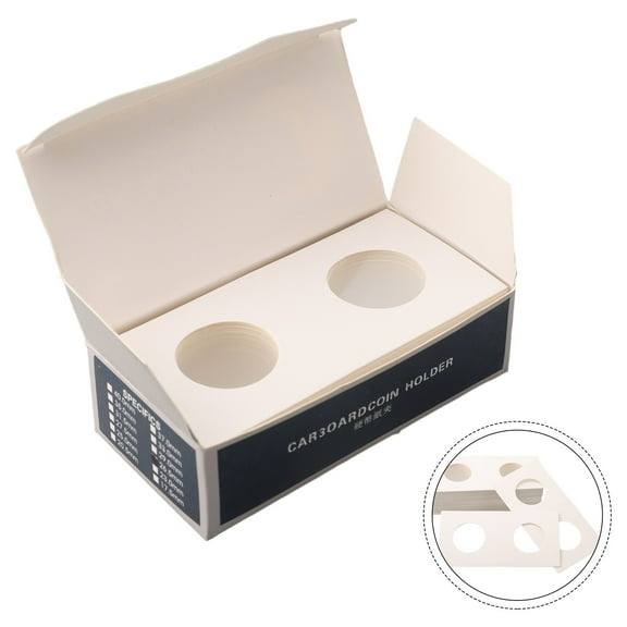 AFQH Coin Holder Cardboard Coin Holders Cover for Coins Collection Supplies Holder Storage Cardboard Wrappers Protector Storage Stamp Coin Storage Square Cardboard Box 50pcs
