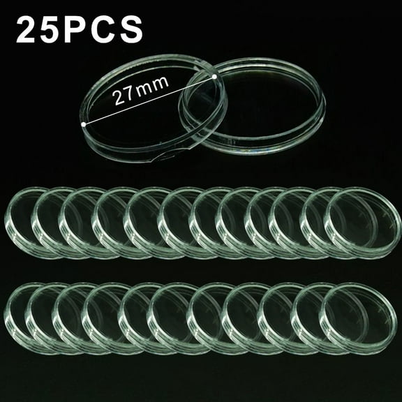 AFQH Coin Storage Capsules Holder, Round High Transparency Plastic Coin Container Case For Coin Collection Supplies 10/25pcs 27mm