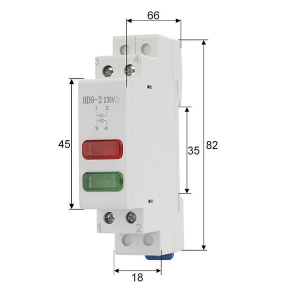 AFQH DIN Rail Mount LED Signal Lamp 220V Indicating Pilot Lights Power Signal Light