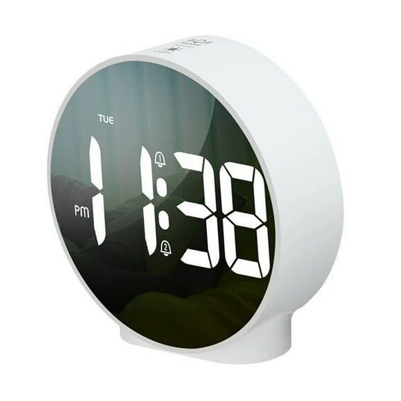 AFQH Digital Alarm Clock for Teens Alarm Clocks Bedside with Large Curved LED Display