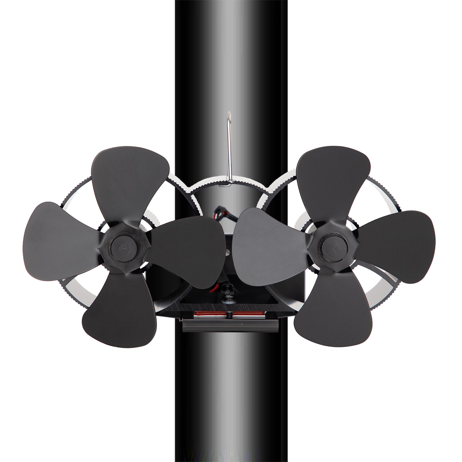 AFQH Fireplace Fan Double Head 8 Blade Furnace Fan Wall Mounted