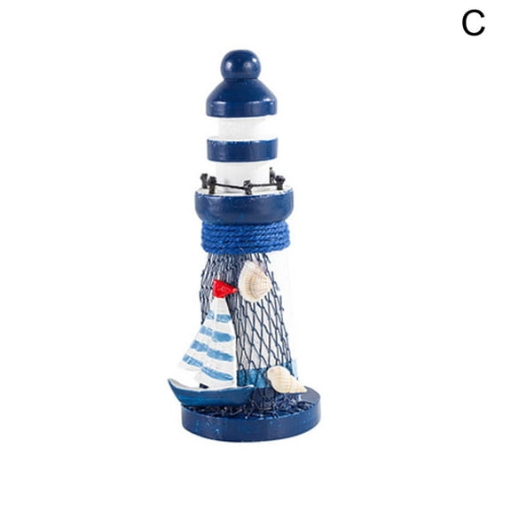 AFQH Handmade Wooden Lighthouse Decor, l Themed Rooms Lighthouse Home Decor