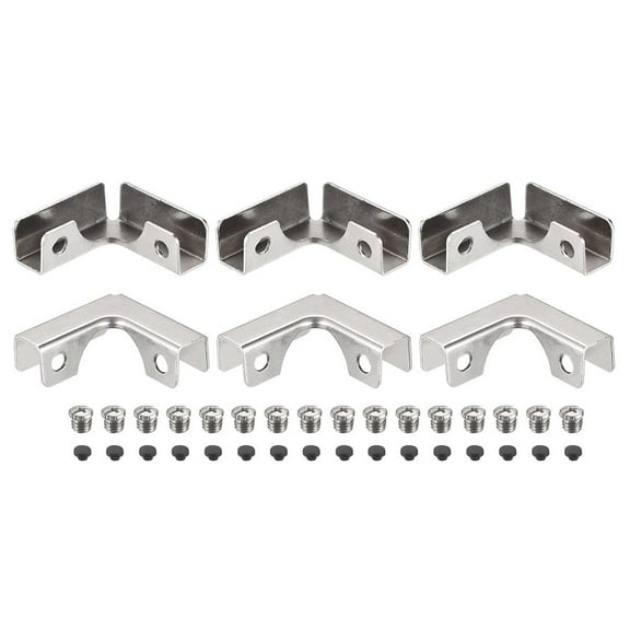 AFQH L-Shaped Glass Fixing Clips - 6pcs Carbon Steel Bracket for Cabinets &