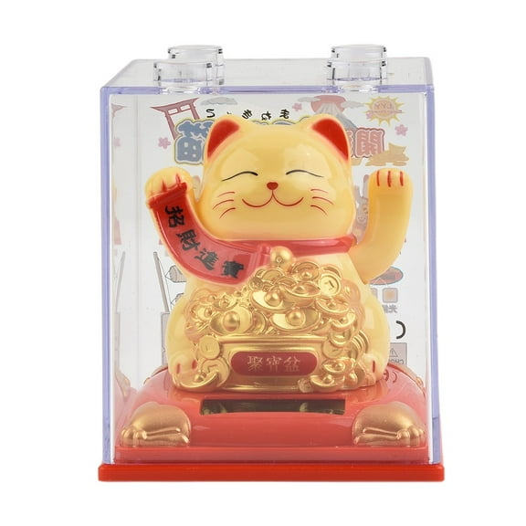 AFQH Lucky Cat Mascot Statue Cute Waving Beckoning Cat For House Car Bonsai Front Desk Decoration Crafts Feng Shui Ornament Figurines