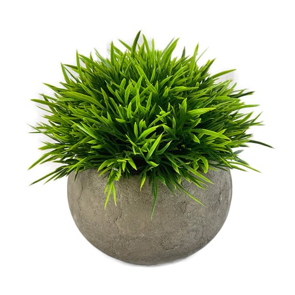 AFQH Mini Artificial Plants, Plastic Fake Green Grass Faux Greenery Topiary Shrubs