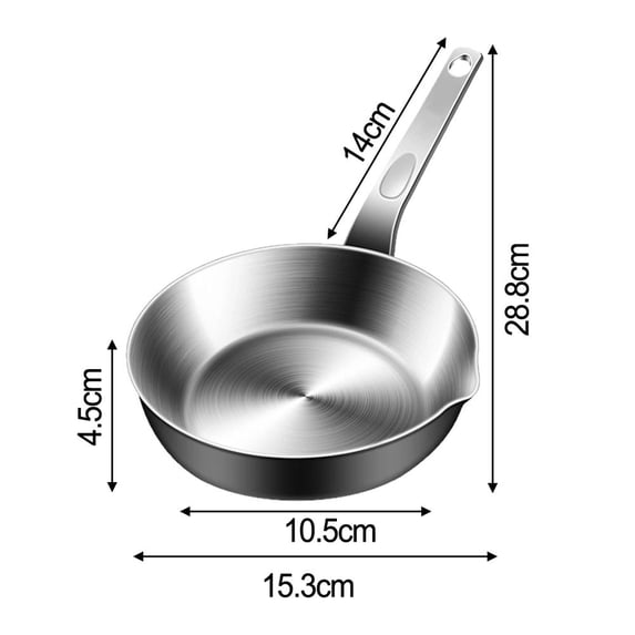 AFQH Mini Egg Pan, 316 Stainless Steel Omelet Pan, Sauce Pan Mini Skillet for Butter