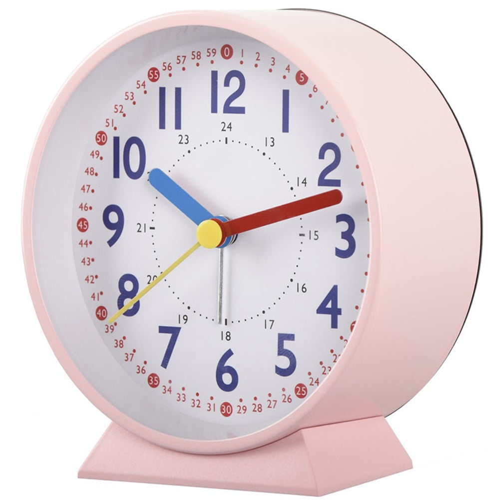 AFQH Nightlight Alarm Clock Metal Luminous Alarm Clock Desk Silent Desk