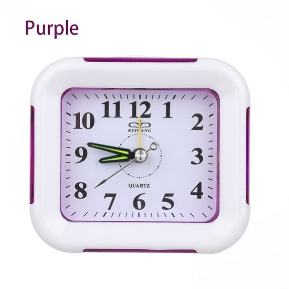 AFQH Quartz Alarm Clock With Night Light No Tick Snooze Silent Small Bedside Clocks Portable Square Small Alarm Clock