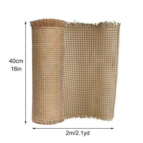 AFQH Rattan Cane Webbing Roll Caning Material Weave Rattan Fabric Furniture for Caning Projects Pre Woven Open Mesh Cane for Cabinet Bed Chair Repair Caning Material DIY Supplies