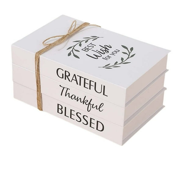 AFQH Rustic Decorative Book Stack Set Perfect for Coffee Tables and Entryways