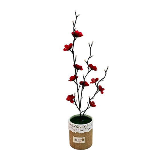 AFQH Simulation Wintersweet Potted Home Decoration Plastic Plant Ornaments