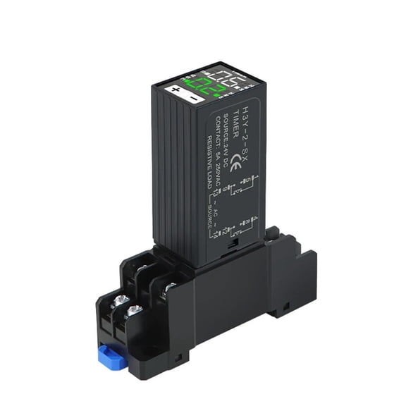 AFQH Small Digital Display Relay 220V Dual Time with Base Cycle Time Control Delayer