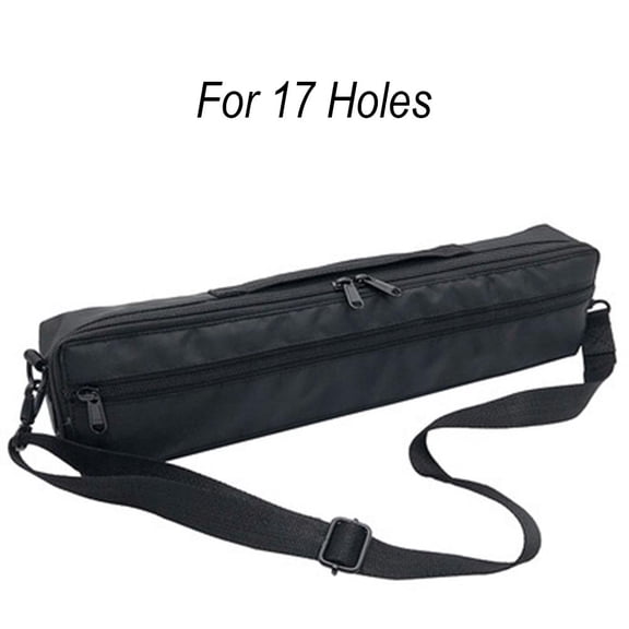 AFQH Soft lining 1617 Holes Flute Bag Padded Concert with Adjustable Shoulder Strap