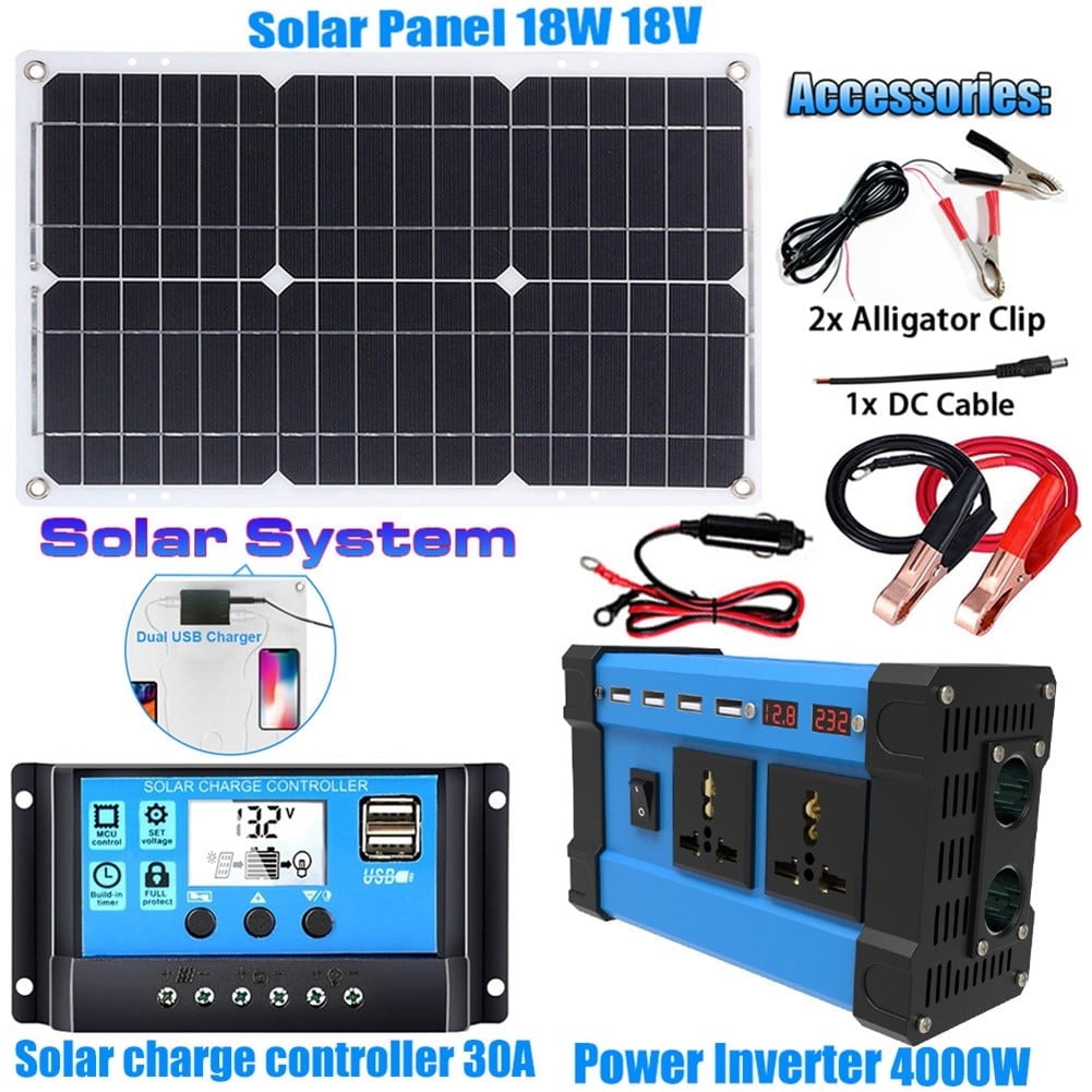 AFQH Solar Panel Inverter Kit DC12V To AC 220V Solar System Complete with Controller