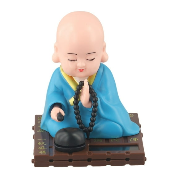 AFQH Solar Powered Bobble Shaking Head Monk Ornaments Dancing Toy Buddhist Monk Figurines Statues Car Home Office Decoration