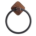 thumbnail image 1 of AFQH Square Bathroom Towel Rack Sturdy Metal with Wooden Base Matte Black Finish, 1 of 9