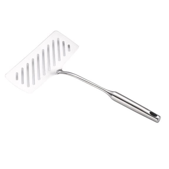 AFQH Stainless Steel Fish Spatula Turner Steak Spatula Fish Frying Shovel With Heat Resistant Handle Professional Kitchen Cooking Turner for Cooking Baking