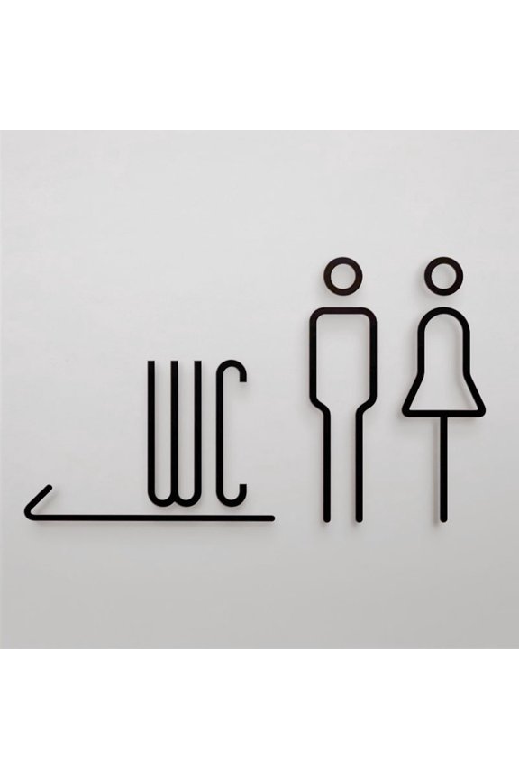 Toilet Sign Plate Wash Room Door Wall Label Sticker Wc Signage Board Acrylic