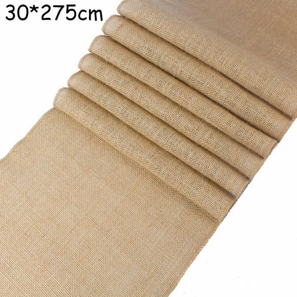 AFQH Vintage Lace Burlap Table Runner, Rustic Farmhouse Jute Country Vintage Jute Burlap Roll for Wedding ,Thanksgiving Christmas Party Jute Runner