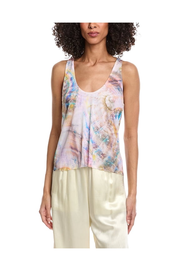 womens Edina Scoop Neck Tank Top, m, White