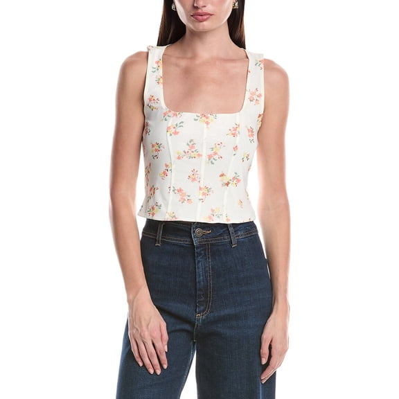 AFRM womens  Ivara Corset Tank, s, White