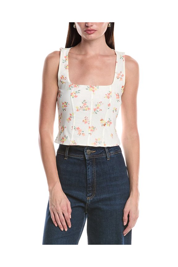 womens Ivara Corset Tank, s, White